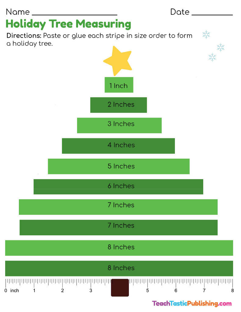 Christmas Tree Measurement Math Worksheet: Inches | Teachtastic intended for Christmas Measurement Worksheets