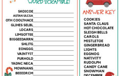 Christmas Word Scramble - 14 Free Pdf Printables | Printablee with Christmas Word Scramble Worksheet Answers