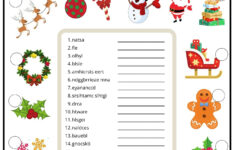Christmas Word Scramble 2 - Ezpzlearn with Christmas Word Unscramble Worksheet