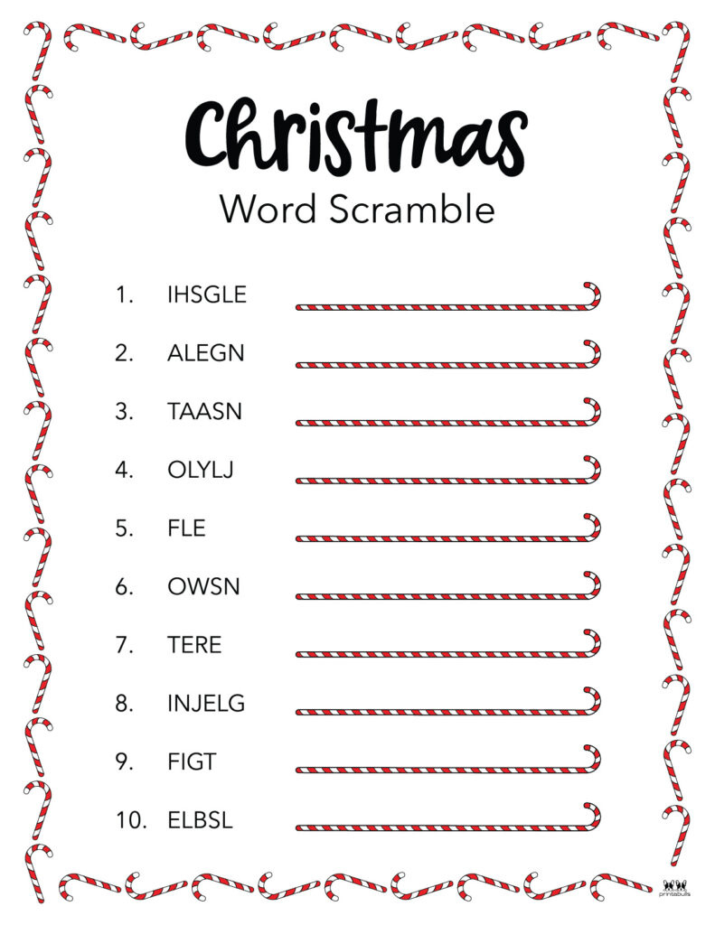 Christmas Word Scrambles - 15 Free Printables | Printabulls within Christmas Scramble Worksheet