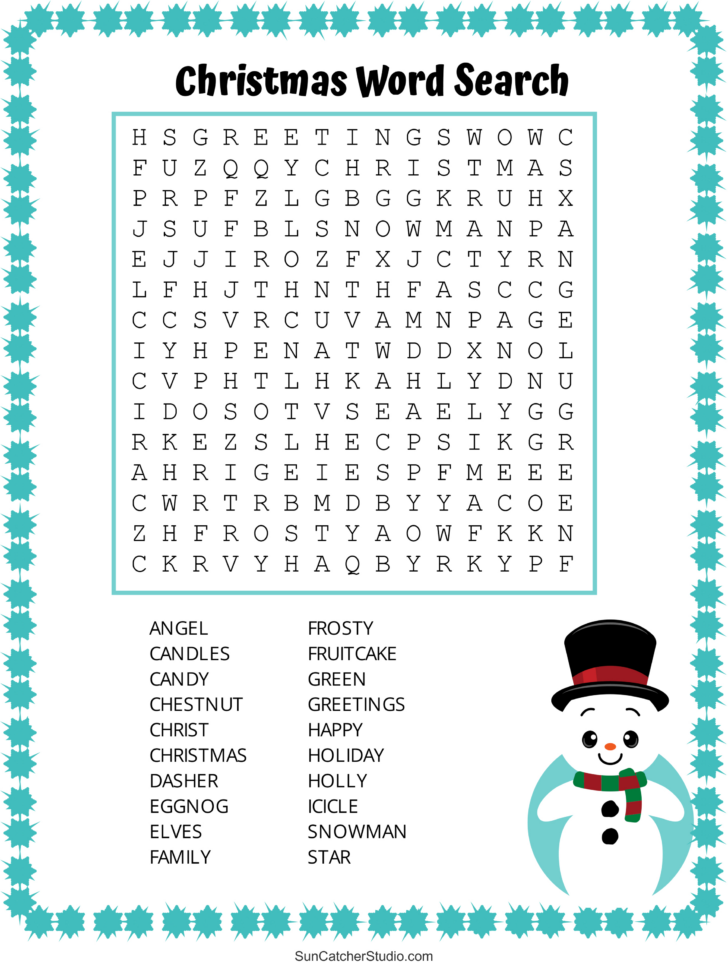 Christmas Worksheets Word Search