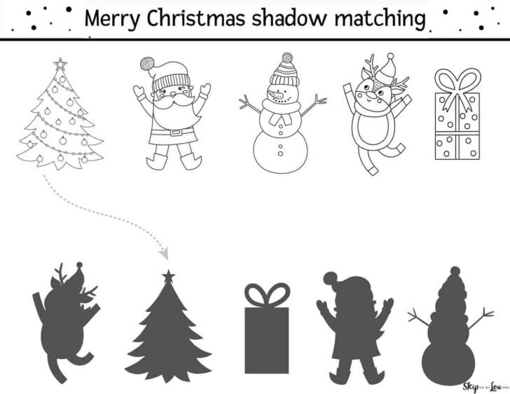 Christmas Matching Worksheets Printables