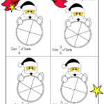 Color The Fraction Worksheet With Santa Claus | Woo! Jr. Kids Regarding Christmas Math Worksheets Fractions