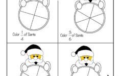 Color The Fraction Worksheet With Santa Claus | Woo! Jr. Kids regarding Christmas Math Worksheets Fractions