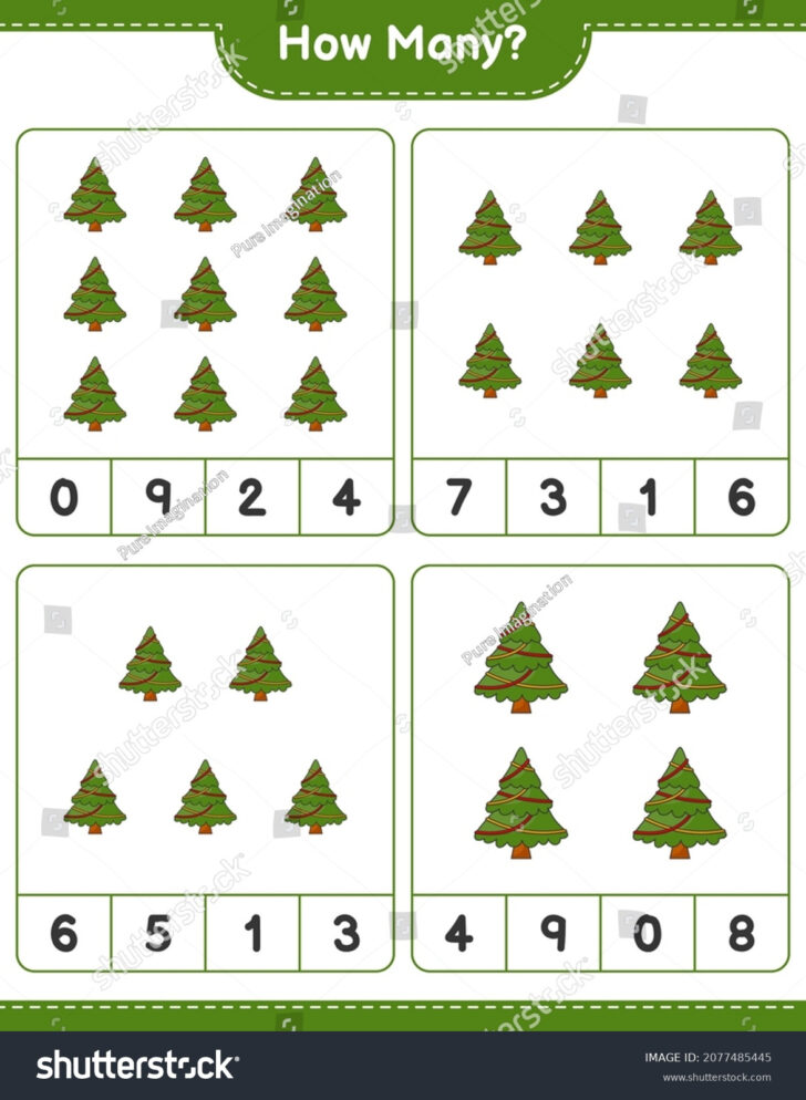 Christmas Tree Counting Worksheet