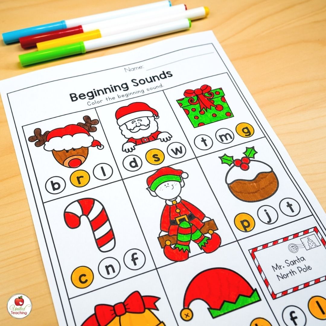 December Worksheets For Kindergarten: Fun And Easy To Use throughout Christmas Phonics Worksheets For Kindergarten