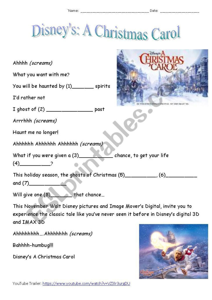 Christmas Movie Worksheets