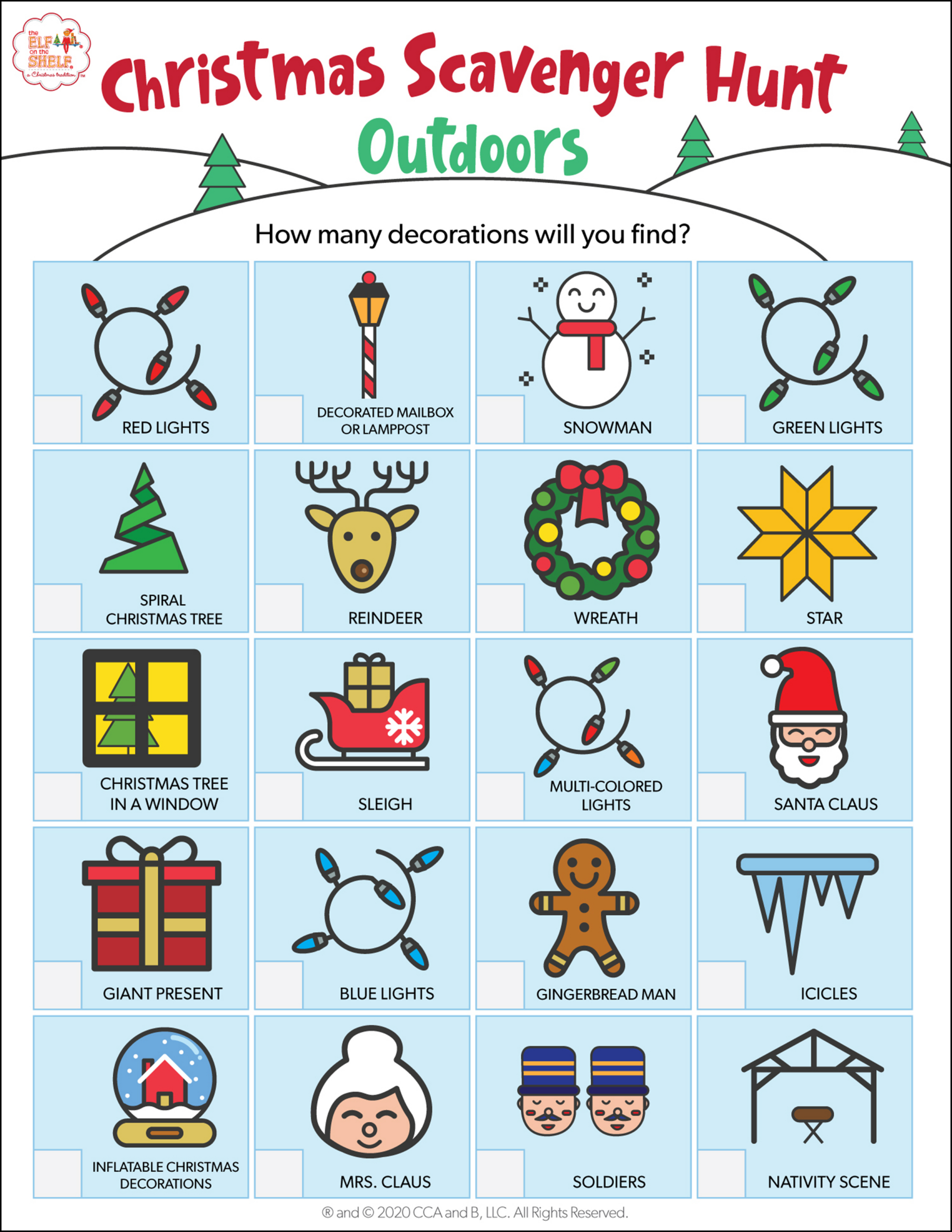 Download 4 Free Printable Christmas Scavenger Hunts | The Elf On throughout Christmas Scavenger Hunt Worksheet