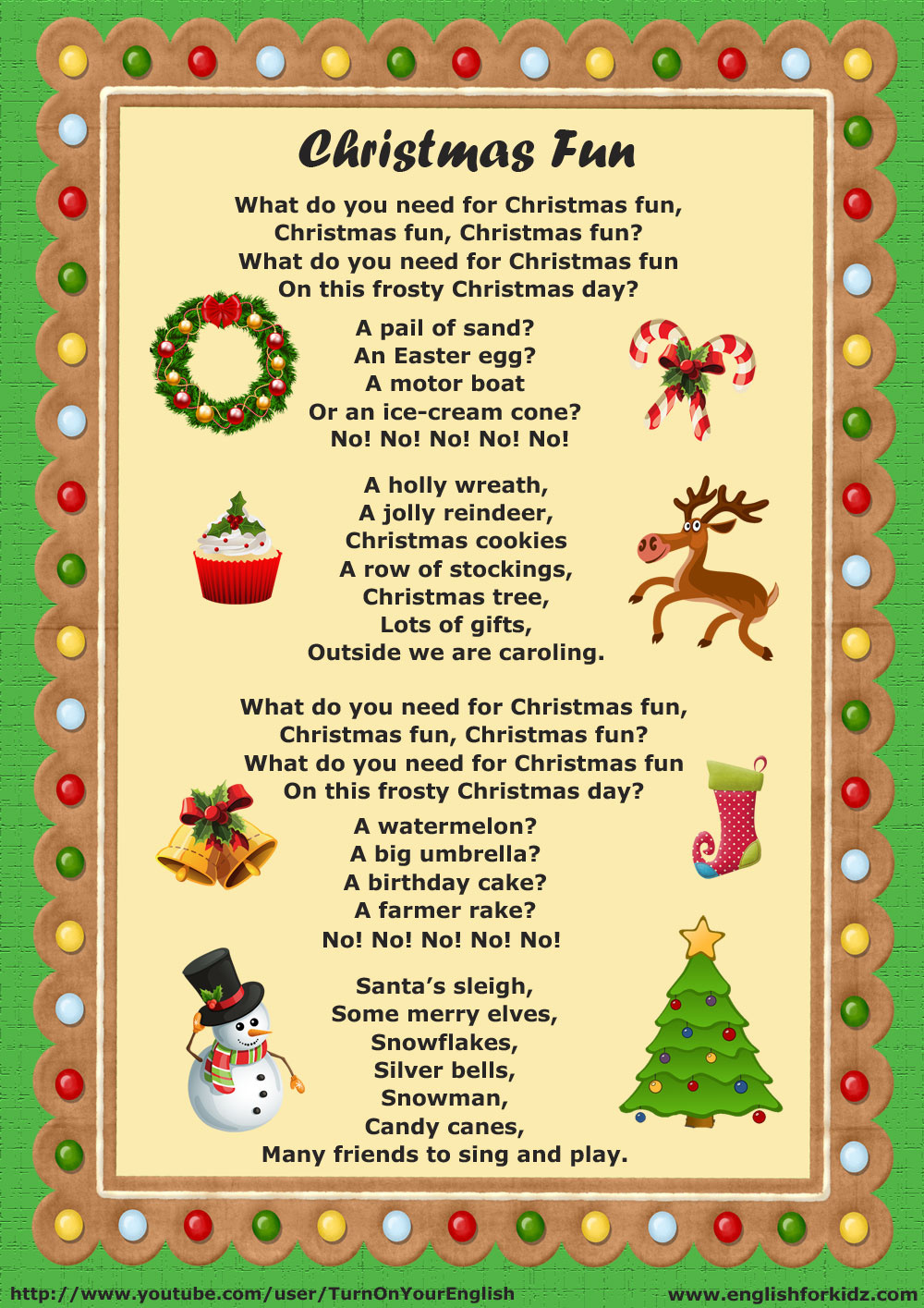 English For Kids Stepstep: Christmas Fun Song For Kids (+ with regard to Christmas Song Worksheet With Pictures