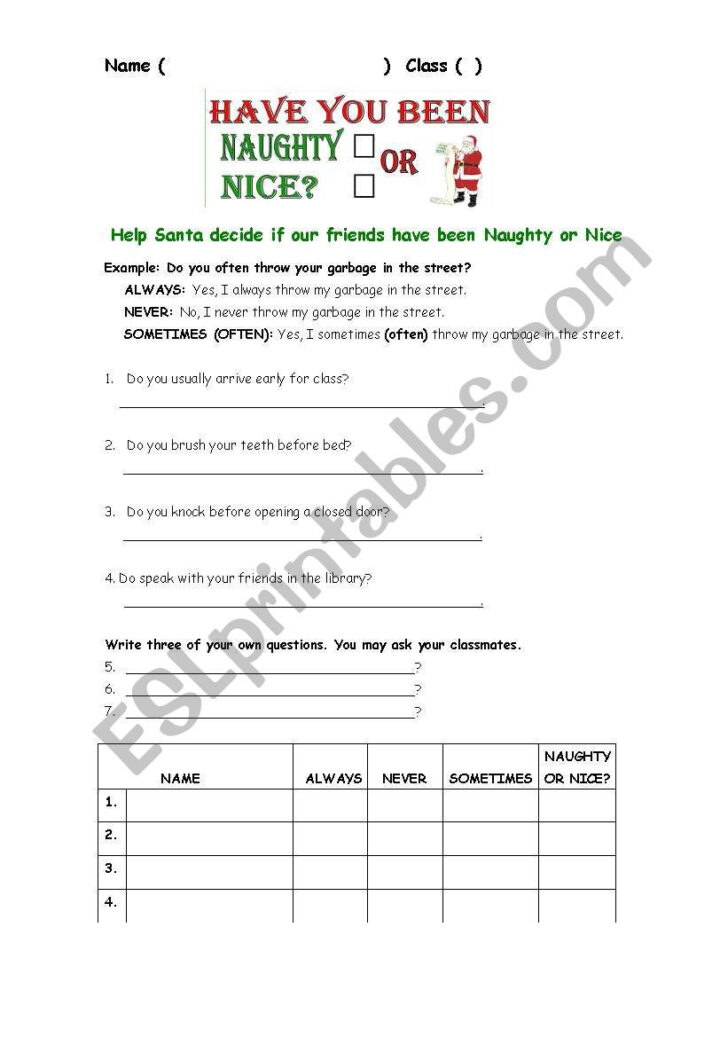 Christmas Worksheets For High School