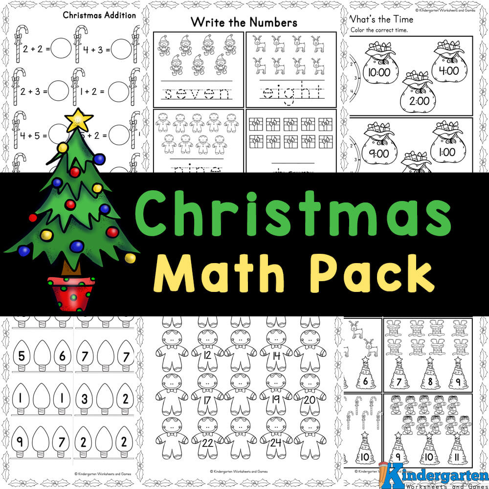 🎄 Free Christmas Math Worksheets For Kindergarten in Christmas Math Worksheet Kindergarten