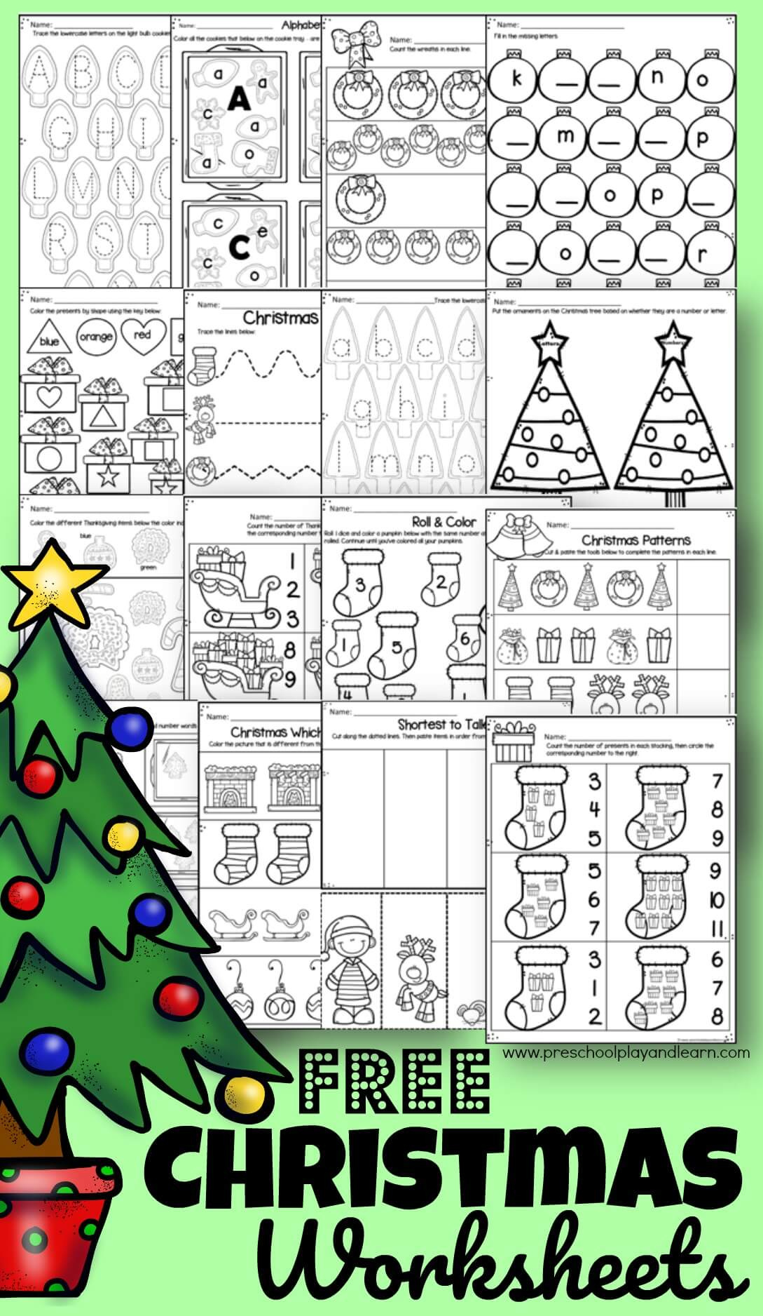 🎄 Free Printable Christmas Worksheets For Preschool for Christmas Themed Worksheets For Kindergarten