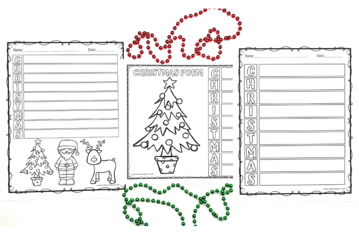 Christmas Poem Worksheet