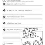 Free Christmas Fix The Sentence For Christmas Punctuation Worksheets