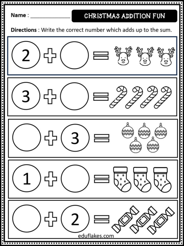 Christmas Math Addition Worksheets