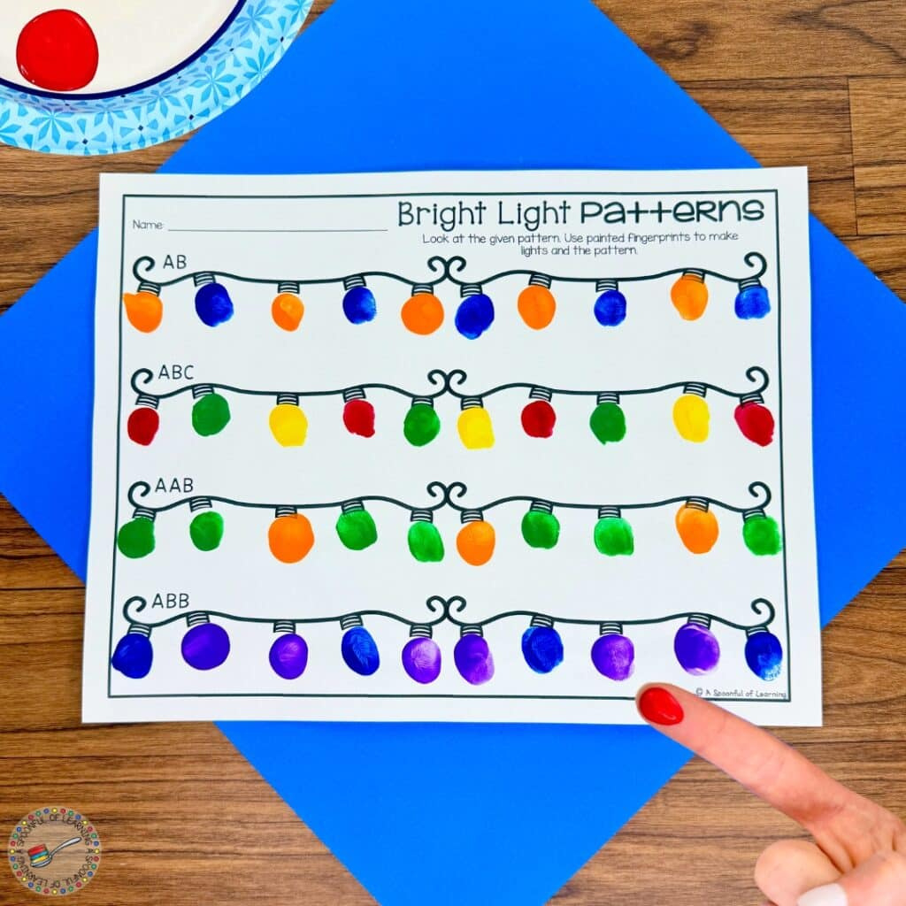 Free Christmas Pattern Activities For Kindergarten - A Spoonful Of with Christmas Pattern Worksheet Kindergarten