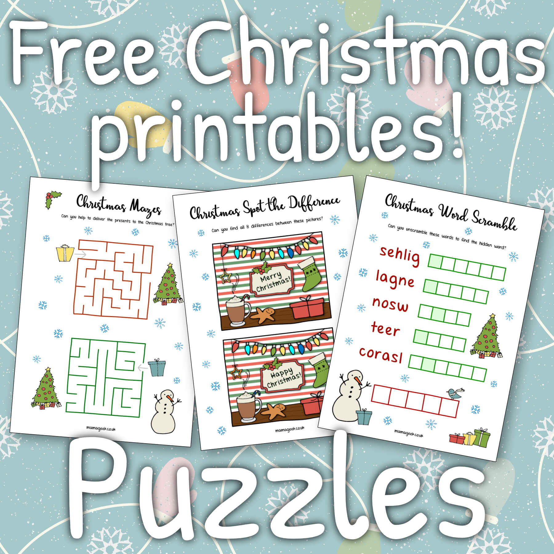 Free Christmas Printables – Puzzles | Mama Geek within Christmas Puzzles Worksheets