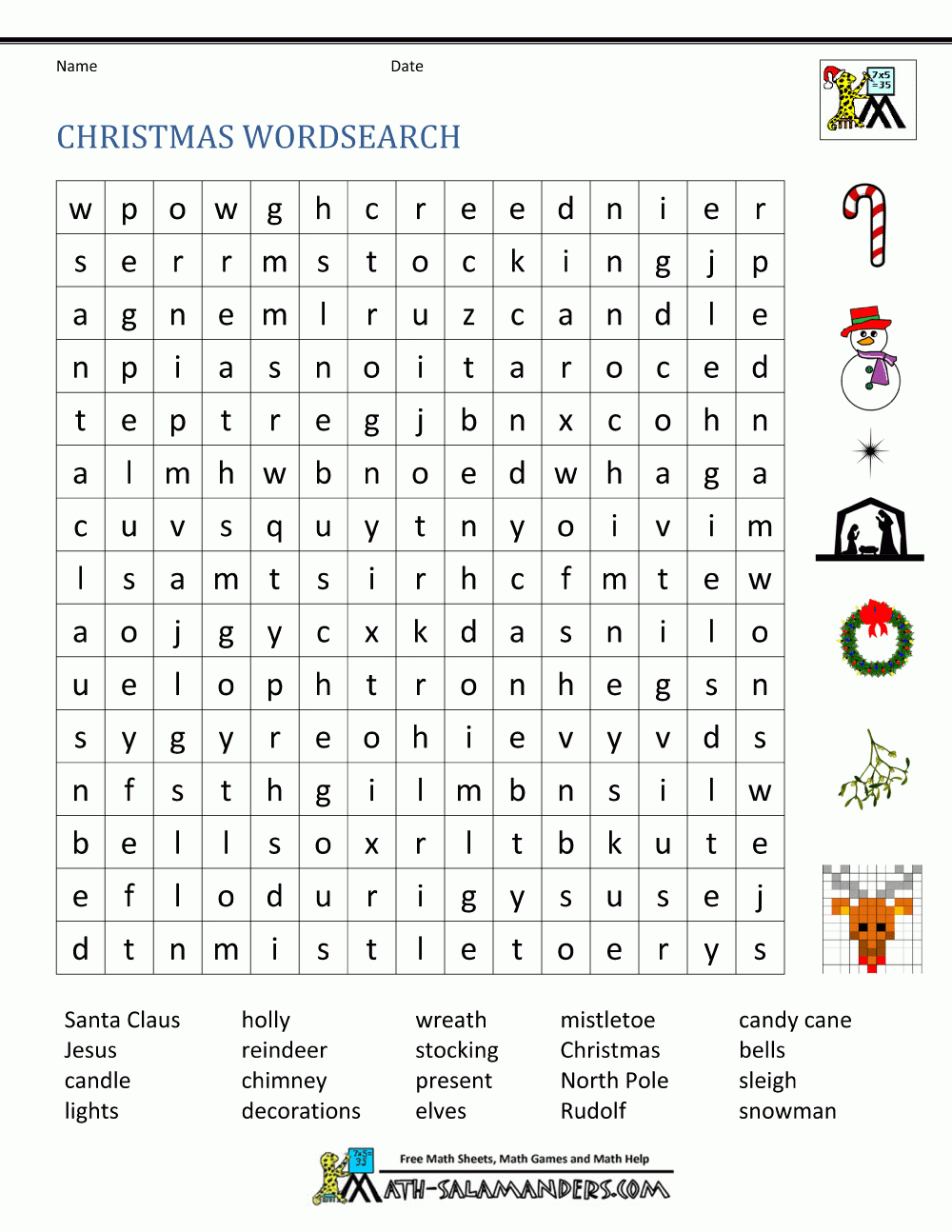 Free Christmas Worksheets For Kids in Christmas Worksheets 6th Grade