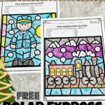 Free Polar Express Colorletter Christmas Worksheets With Regard To Color By Letter Christmas Worksheets