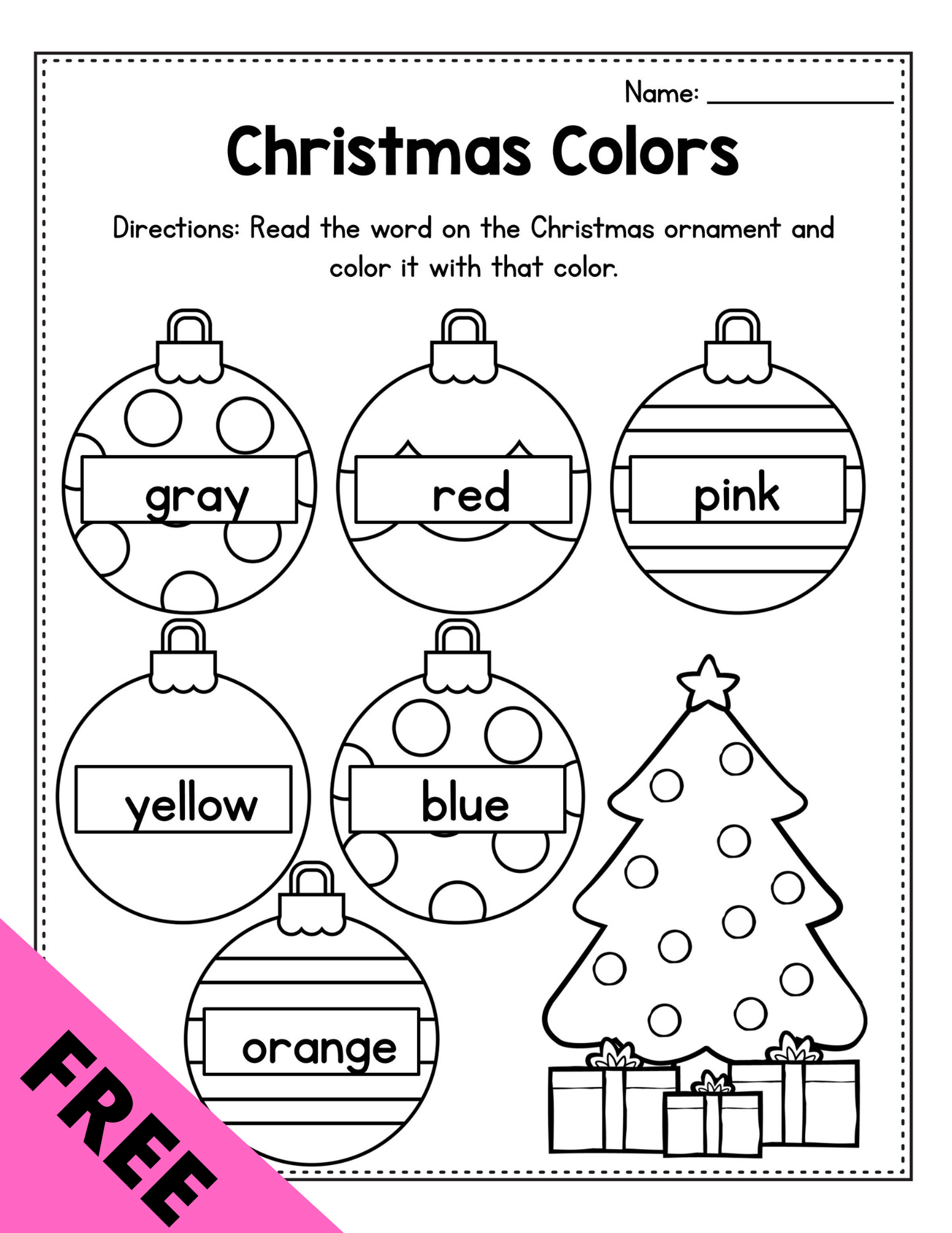 Free Preschool Activities Printable Free Preschool Colors Printables for Christmas Worksheets Prek