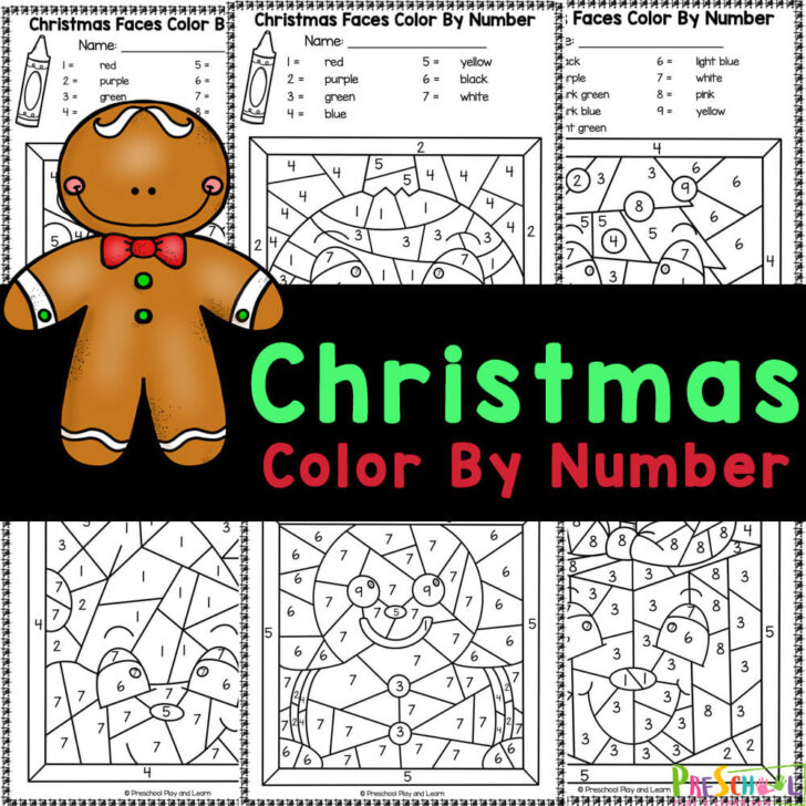 Color by Number Christmas Worksheets Math