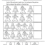 Free Printable Christmas Cookie Patterns Worksheet Inside Christmas Patterns Worksheet