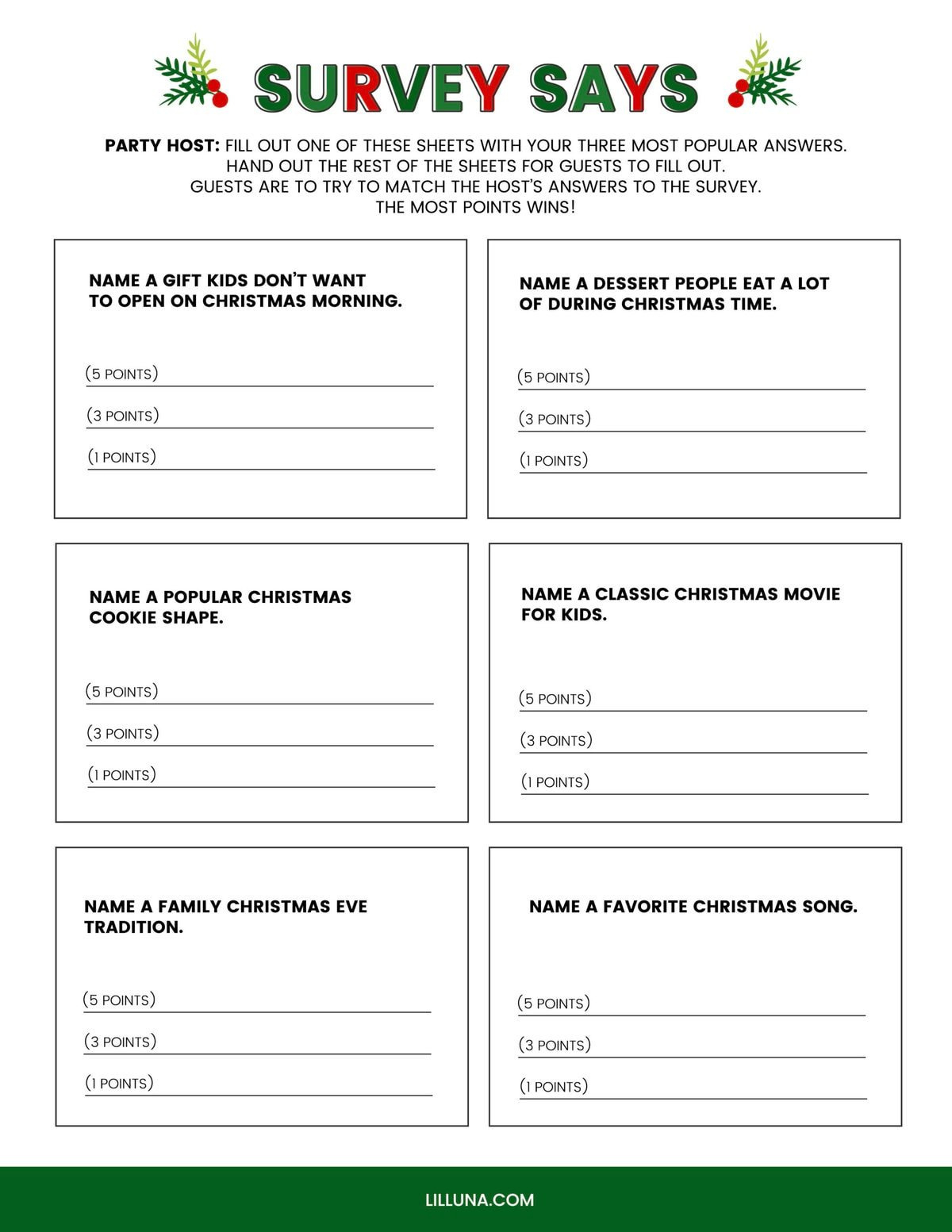 Free Printable Christmas Games {4 Freebies} | Lil&amp;#039; Luna in Christmas Party Worksheet Games