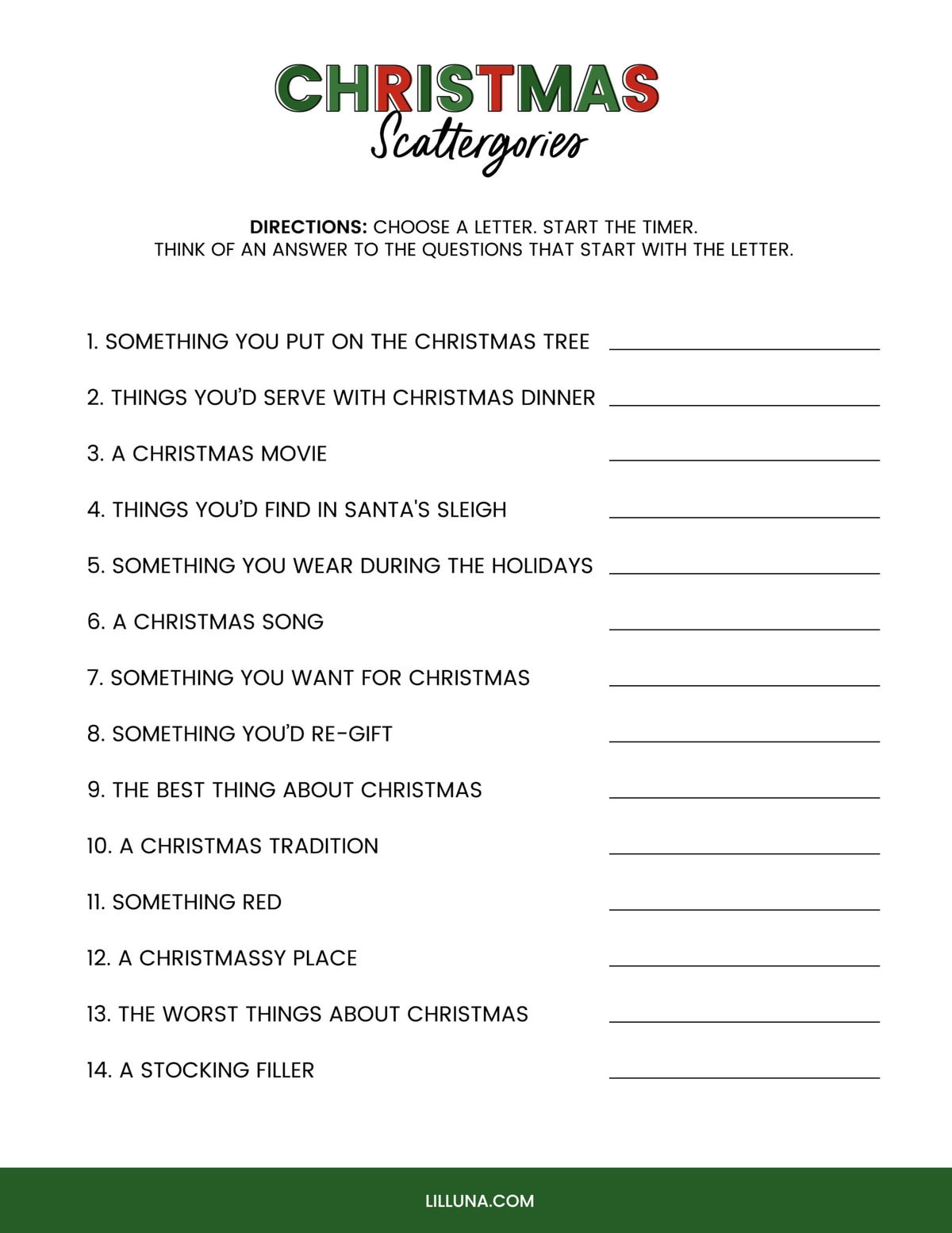 Free Printable Christmas Games {4 Freebies} | Lil&amp;#039; Luna in Christmas Party Worksheet Games