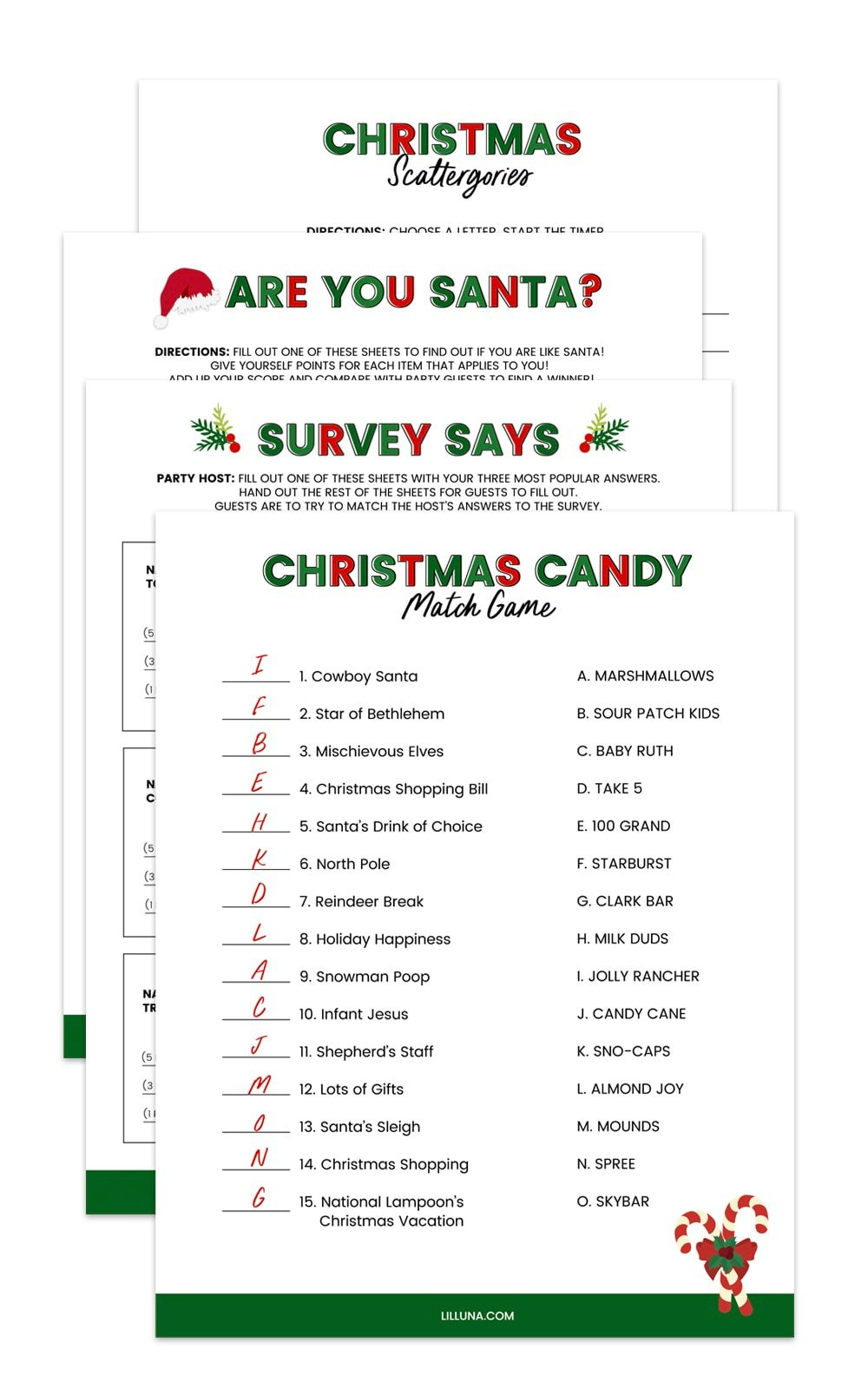 Free Printable Christmas Games {4 Freebies} | Lil&amp;#039; Luna within Christmas Party Worksheet Games