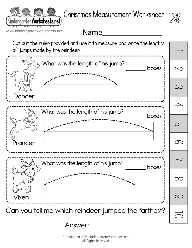 Free Printable Christmas Measurement Worksheet within Christmas Measurement Worksheets