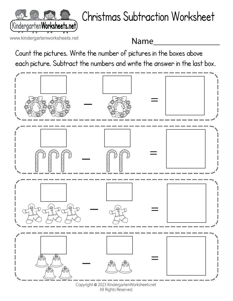 Free Printable Christmas Subtraction Worksheet within Christmas Subtraction Worksheet