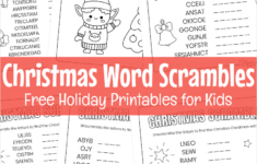 Free Printable Christmas Word Scramble Puzzles For Kids in Christmas Unscramble Worksheets