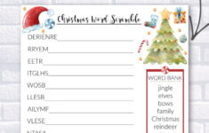 Free Printable Christmas Word Scramble Worksheet For Kids for Christmas Scramble Worksheet