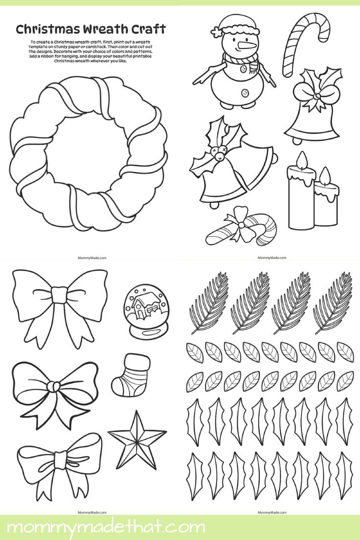 Free Printable Christmas Wreath Craft – Easy For Kids - Christmas pertaining to Christmas Wreath Worksheet