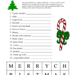 Free Printable Games For Adults Inside Christmas Worksheet Games