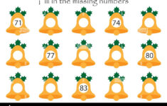 Game With Christmas Bells For Children, Fill In The Missing pertaining to Christmas Missing Number Worksheets