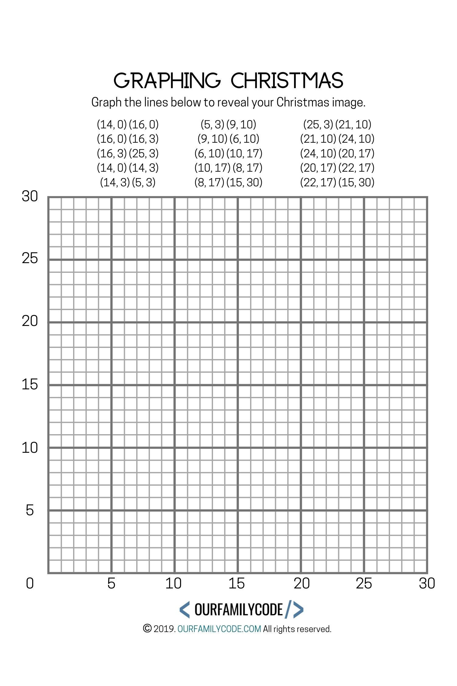 Graphing Christmas Coordinates Math Art Activity - Our Family Code with Christmas Ordered Pairs Worksheets