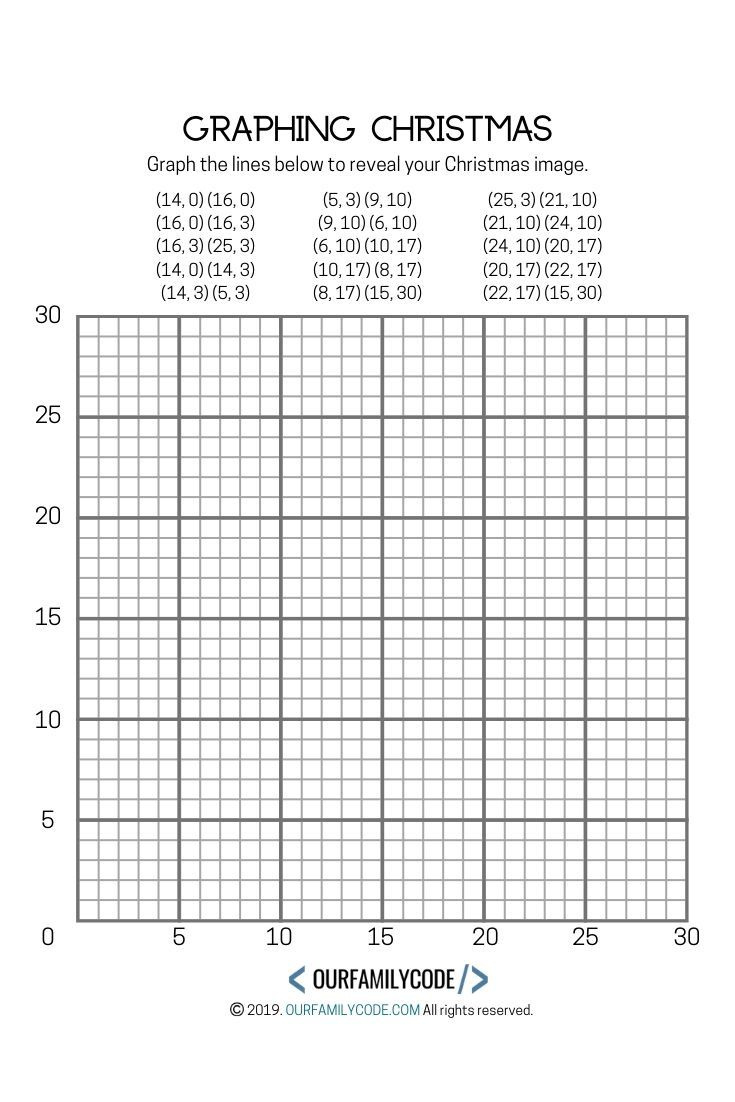 Graphing Christmas Coordinates Math Art Activity throughout Coordinate Graphing Worksheets Christmas