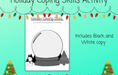 Holiday Coping Skills Coping Skills Worksheet Coloring Pages intended for Coping Skills Christmas Counseling Worksheets Free