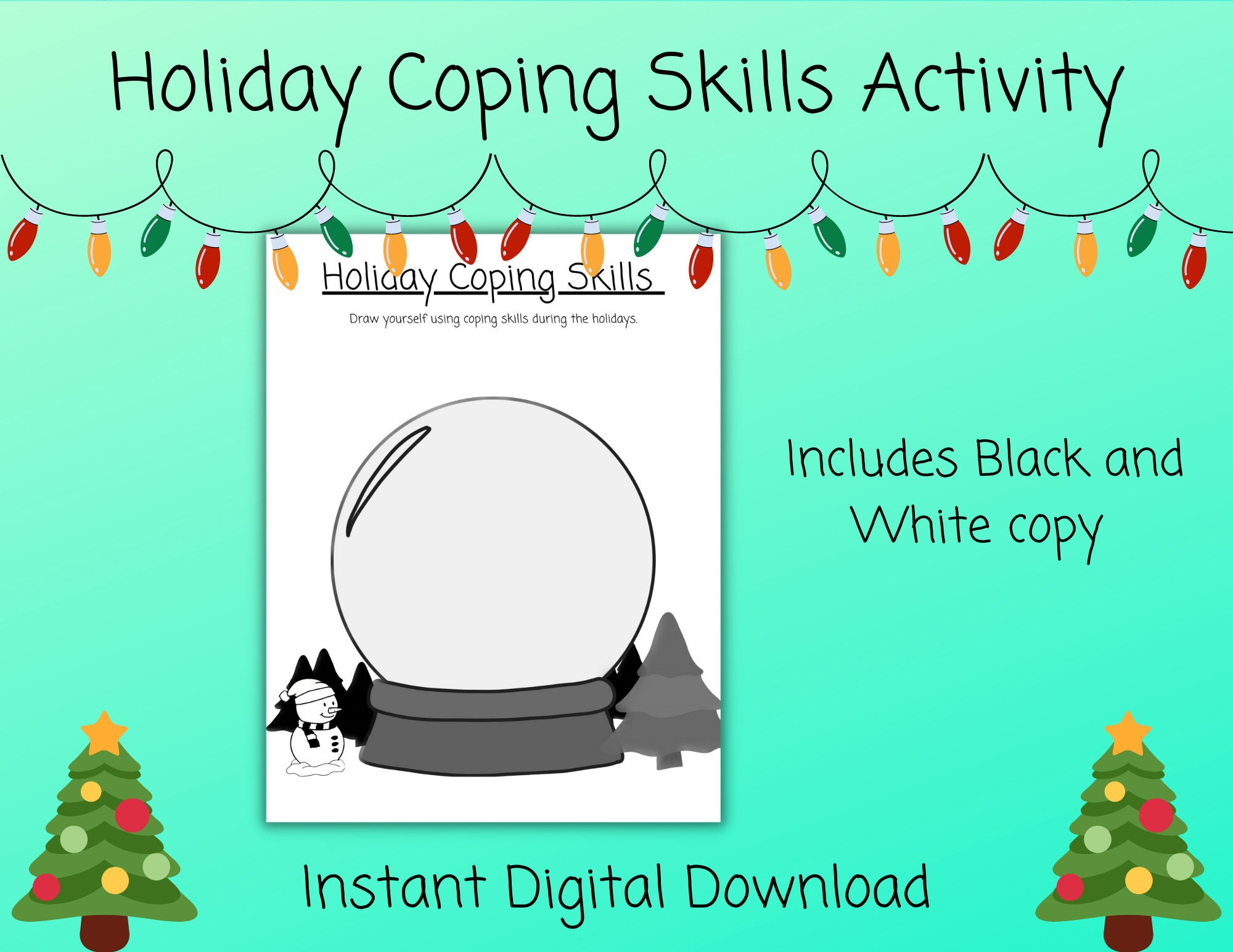 Holiday Coping Skills Coping Skills Worksheet Coloring Pages intended for Coping Skills Christmas Counseling Worksheets Free