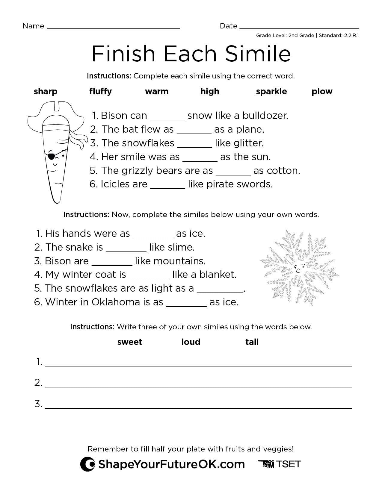 Holiday &amp;amp; Seasonal Resources | Shape Your Future Oklahoma inside Christmas Similes Worksheet