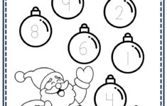 Kindergarten Christmas Free Worksheet Count And Trace Printable within Christmas Themed Worksheets For Kindergarten