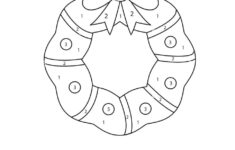 Math Worksheet For Kids. Color Christmas Wreathnumbers Stock for Christmas Wreath Worksheet