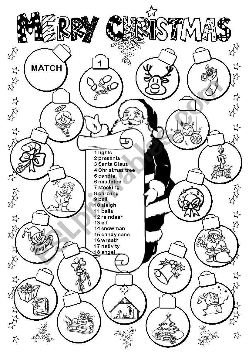 Merry Christmas - Esl Worksheetgabitza pertaining to Christmas Primary Worksheets