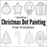 More Christmas Dot Painting {Free Printables}   The Resourceful Mama For Christmas Painting Worksheets