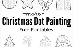 More Christmas Dot Painting {Free Printables} - The Resourceful Mama for Christmas Painting Worksheets
