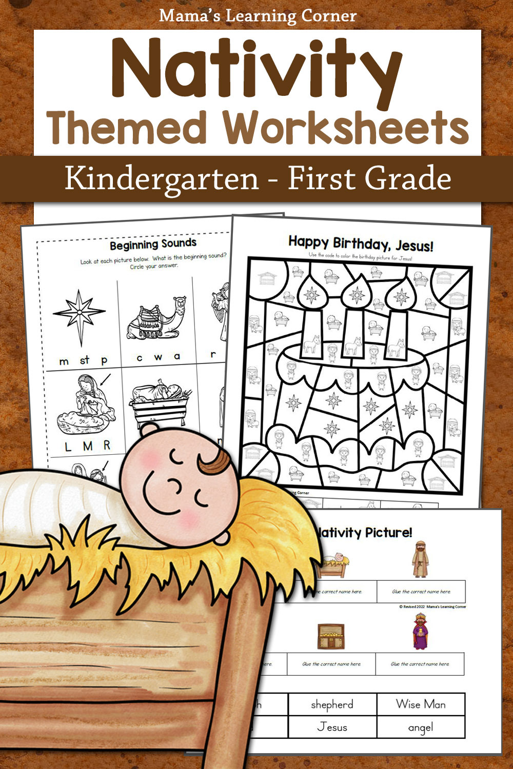 Nativity Worksheets For Kindergarten And First Grade - Mamas pertaining to Christmas Nativity Worksheets