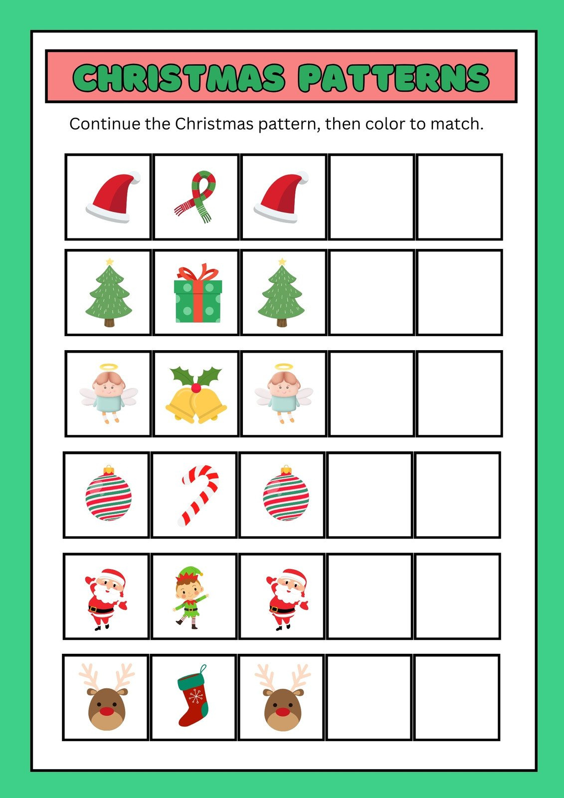 Page 10 - Free, Editable Christmas Worksheet Templates | Canva with Christmas Patterns Worksheet