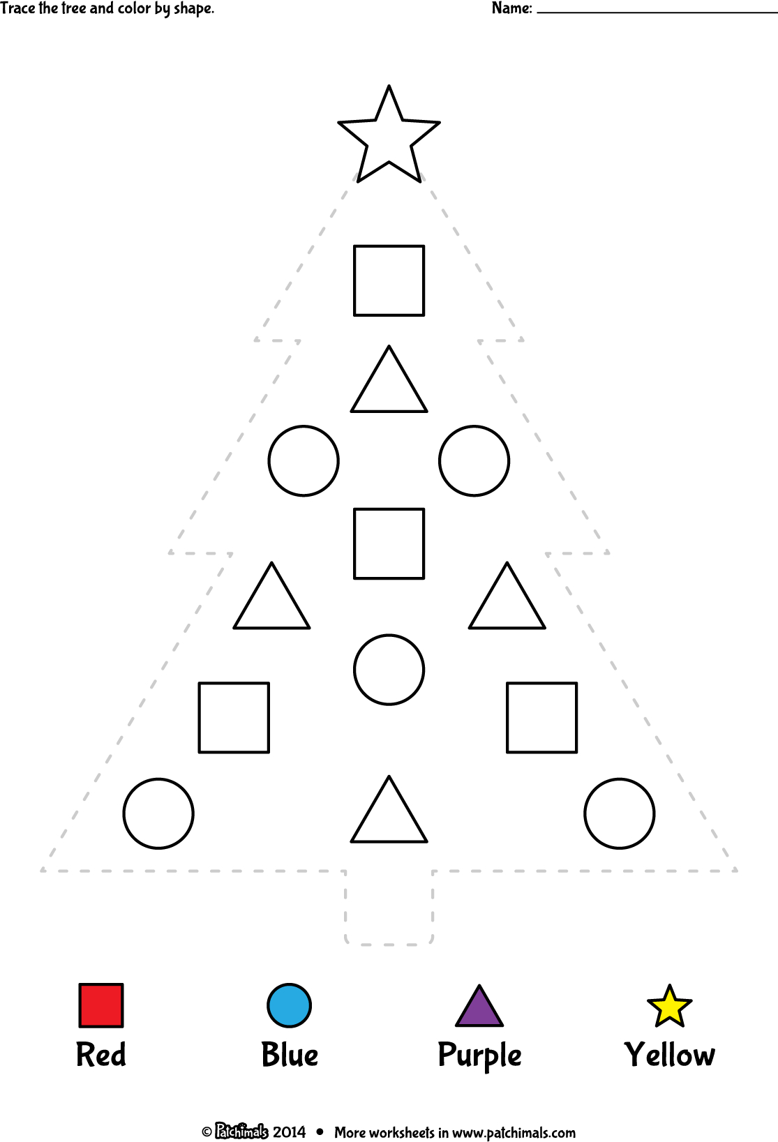 Pin Page for Christmas Tree Shapes Worksheet