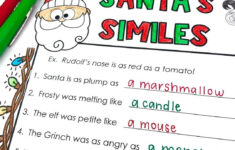 Pin Page with Christmas Similes Worksheet